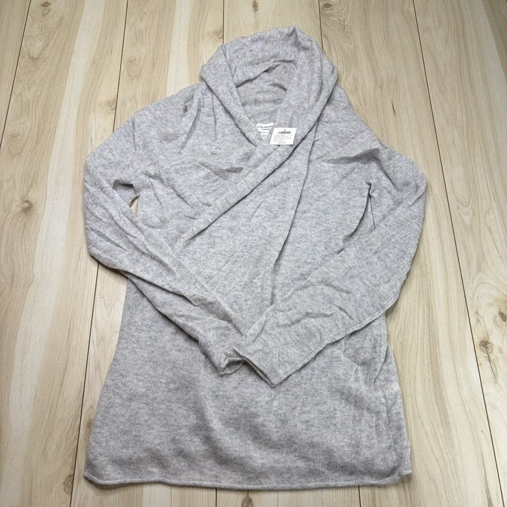 NWT Club Monaco Women's Cristina Cashmere Open-Front Cardigan Sweater Gray M/L